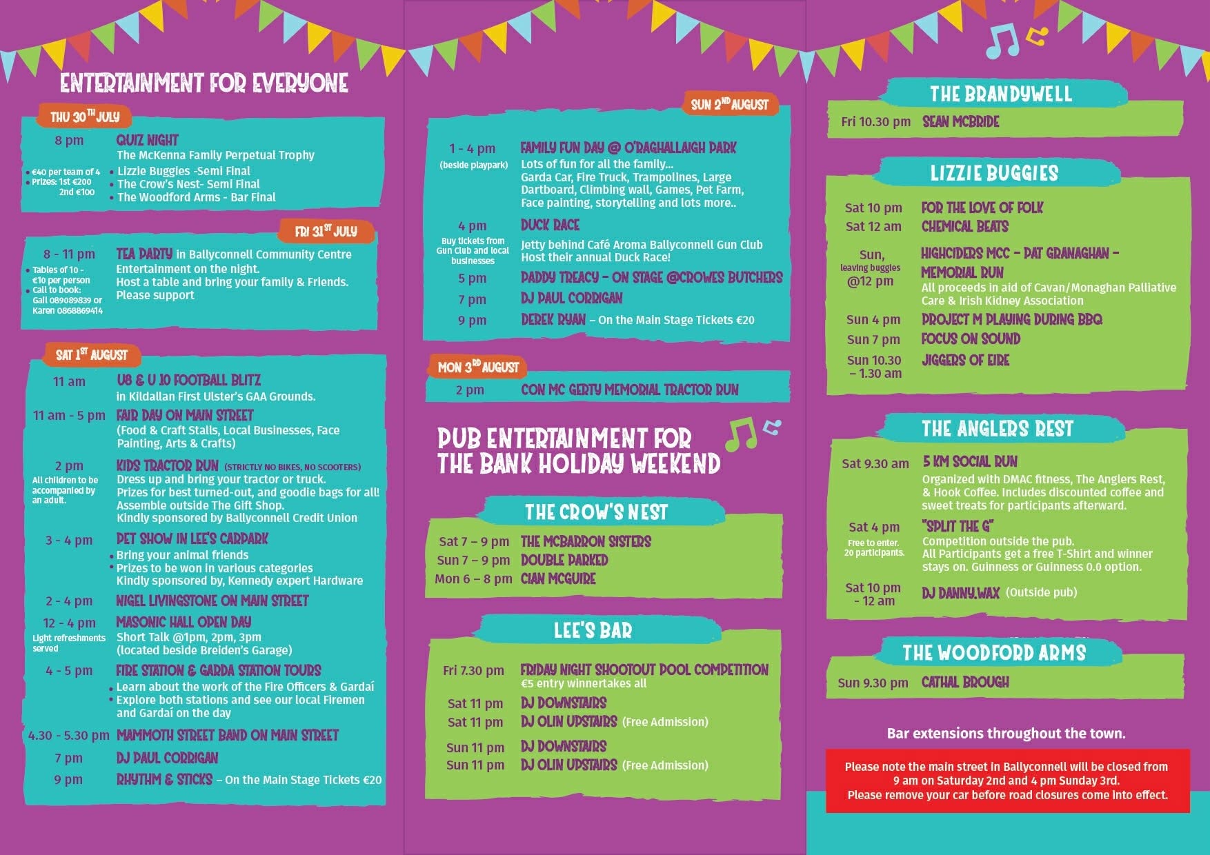 Full original Ballyconnell Festival 2026 programme flyer